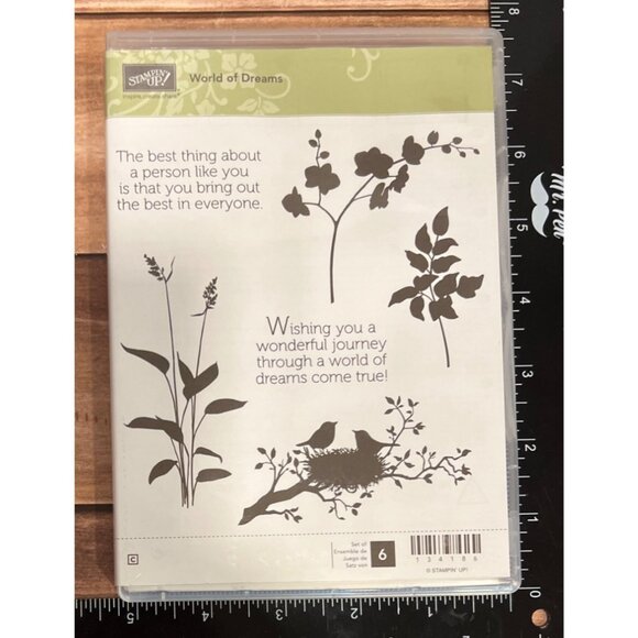 Stampin Up! World Of Dreams Rubber Stamp Set 134186 Botanical Flower Bird Nest - Picture 1 of 3